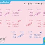 کلاسهای تابستانی هفتم تا نهم